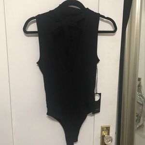 NWT privacy please bodysuit with neck tie